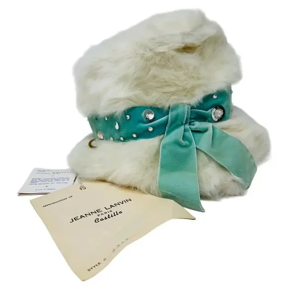 NWT Vintage 50\'s Jeanne Lanvin Paris by Castillo Fur Hat Mousse HB France RARE Lanvin Hats for Women | eBay main image 3